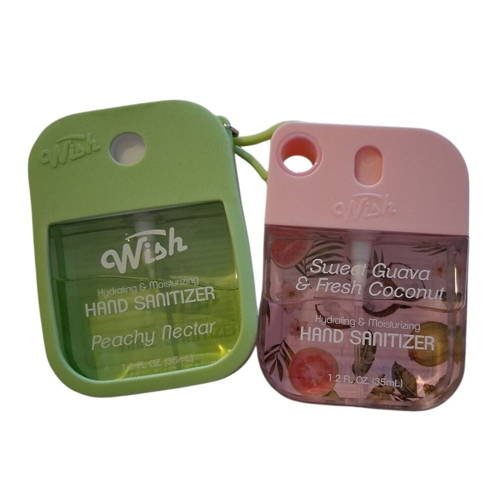 NWT Wish Spray Hand Sanitizer In Peachy Nectar And Sweet Guave & Fresh Coconut